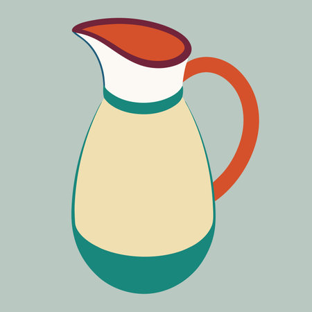 Jug with water. Vector illustration in flat style. Isolated on background.のイラスト素材