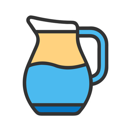 Jug of milk vector illustration, filled design editable stroke.のイラスト素材
