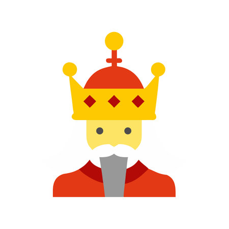 King flat icon. Crown, king, prince, prince, prince. Vector illustrationのイラスト素材