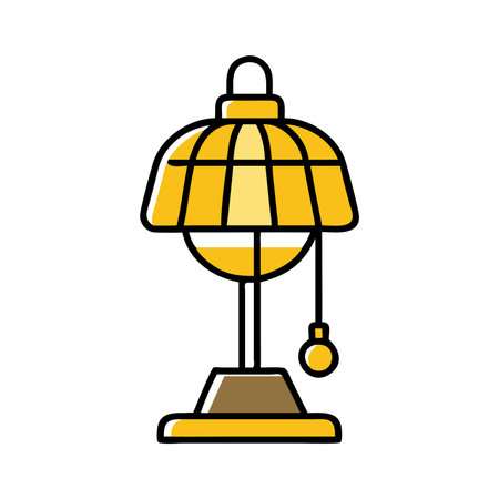 lamp light decoration isolated icon vector illustration design yellow and whiteのイラスト素材