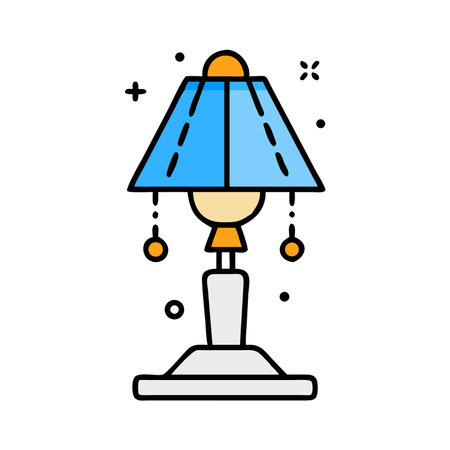 Lamp icon in flat line style. Vector illustration on white background.のイラスト素材