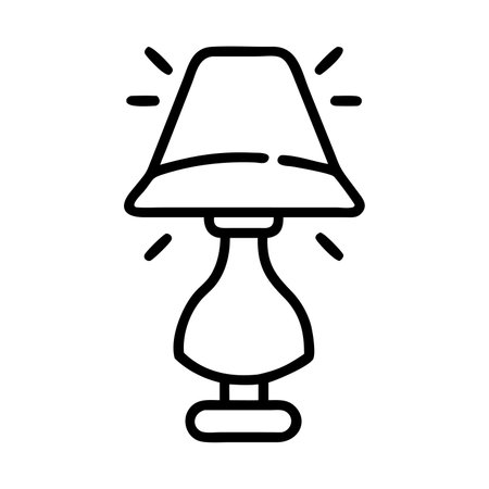 Lamp icon vector. A thin line sign. Isolated contour symbol illustrationのイラスト素材