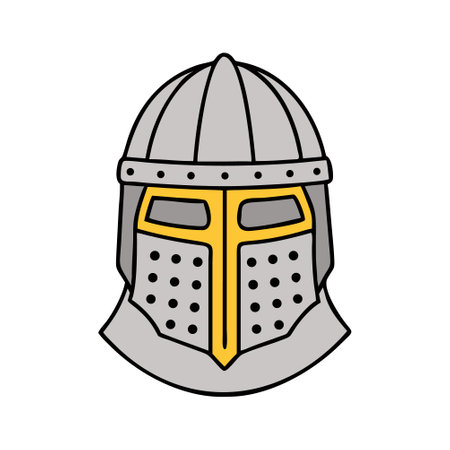 knight helmet icon over white background. colorful design. vector illustrationのイラスト素材