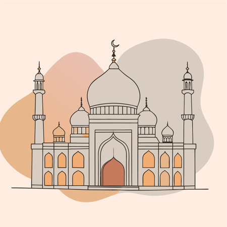 Taj Mahal. Vector illustration in flat style. EPS 10のイラスト素材