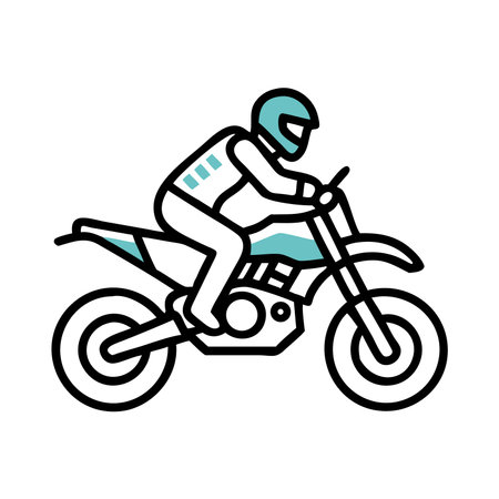 Motorcycle rider vector illustration, line style design, designed for web and app.のイラスト素材