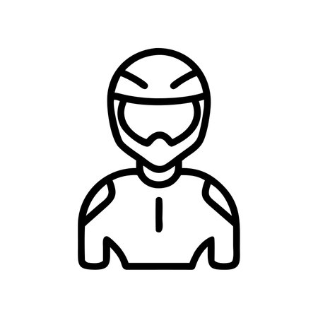 Biker icon vector. A thin line sign. Isolated contour symbol illustrationのイラスト素材