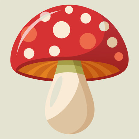 Amanita muscaria, poisonous mushroom. Vector illustration.のイラスト素材