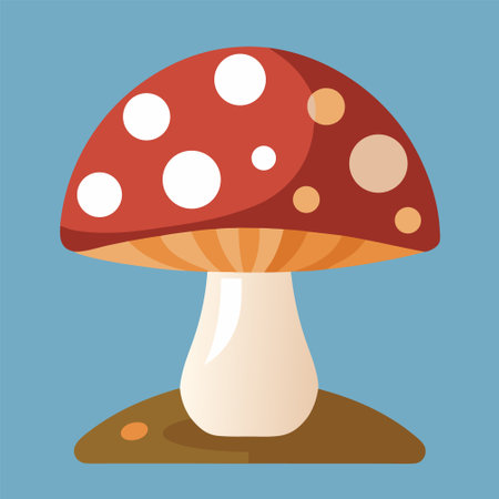 Fly agaric mushroom icon. Flat illustration of fly agaric mushroom icon for web designのイラスト素材
