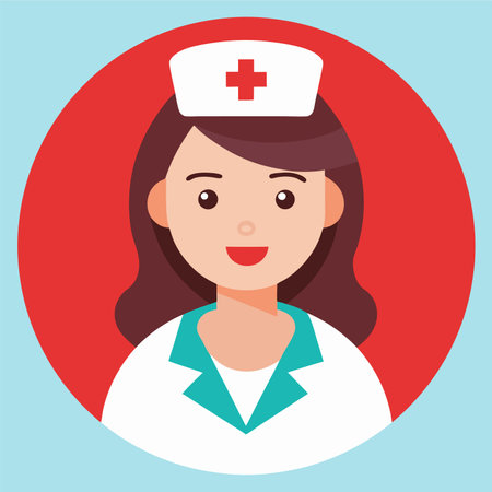 nurse avatar character icon vector illustration design. colorful flat design.のイラスト素材
