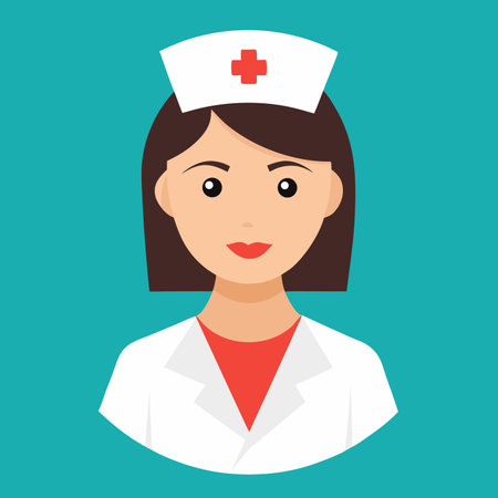Nurse icon vector. A thin line sign. Isolated contour symbol illustrationのイラスト素材