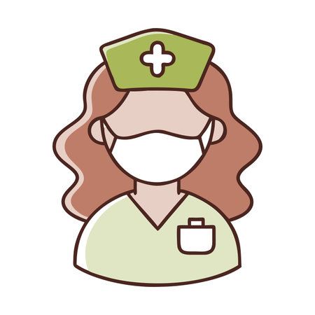 Nurse avatar cartoon icon vector illustration graphic design vector illustration graphic designのイラスト素材