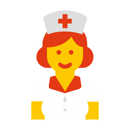 Nurse flat icon isolated on white background for web and mobile app designのイラスト素材