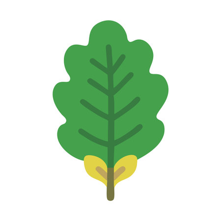 Oak leaf flat icon isolated on white background. Vector Illustration.のイラスト素材