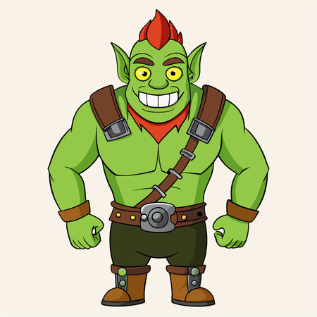 Funny cartoon character of a viking. Vector illustration on a light background.のイラスト素材