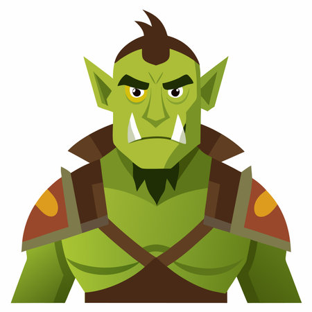 Cartoon green monster isolated on a white background. Vector illustration.のイラスト素材