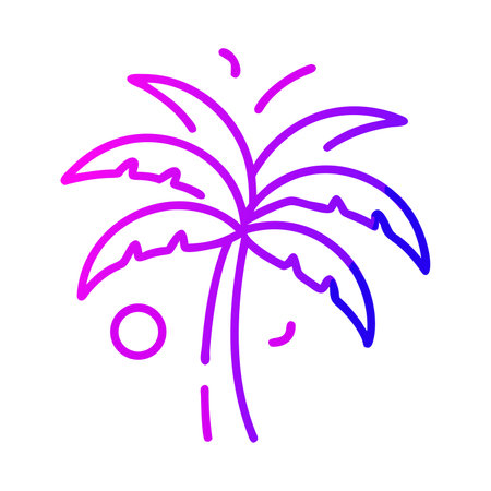 Isolated palm tree icon. Vector palm tree element in trendy flat style.のイラスト素材