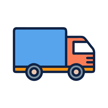 delivery truck icon over white background. colorful design. vector illustrationのイラスト素材
