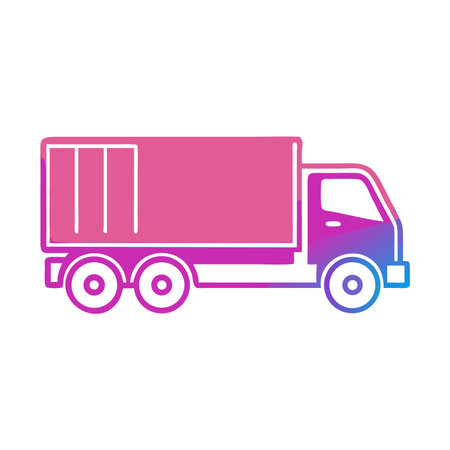 delivery truck vehicle icon vector illustration design gradient purple and violetのイラスト素材