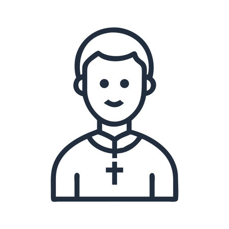 Priest icon vector isolated on white background, Priest transparent sign, line symbol or linear element design in outline styleのイラスト素材