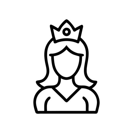 Princess icon vector. A thin line sign. Isolated contour symbol illustrationのイラスト素材