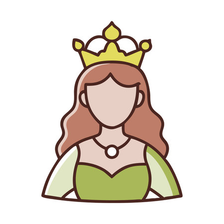 Princess flat icon isolated on white background for web and mobile app designのイラスト素材