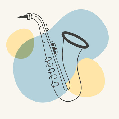 saxophone design over beige background vector illustration graphic designのイラスト素材