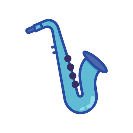 Saxophone flat icon isolated on white background for your web and mobile app designのイラスト素材