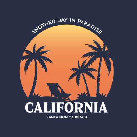Palm Beach Florida stylish graphic t-shirt vector design, typography. Design for poster, print on the theme of summer. Vector illustration.のイラスト素材