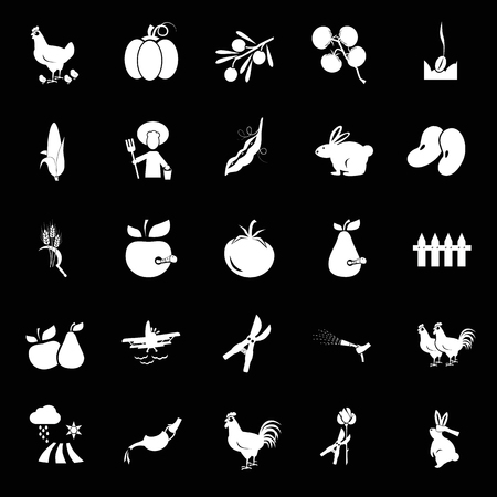 Set of twenty five agriculture iconsのイラスト素材