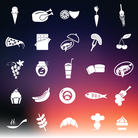 Set of twenty five food iconsのイラスト素材