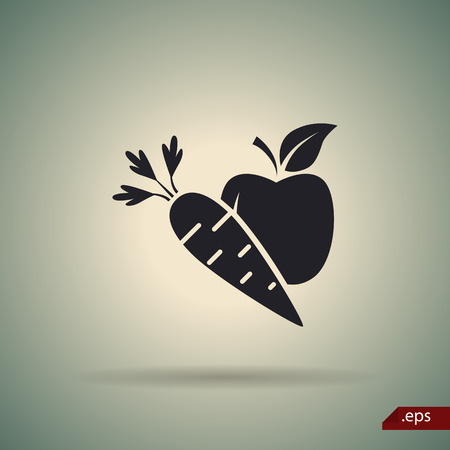 Apple with carrot iconのイラスト素材