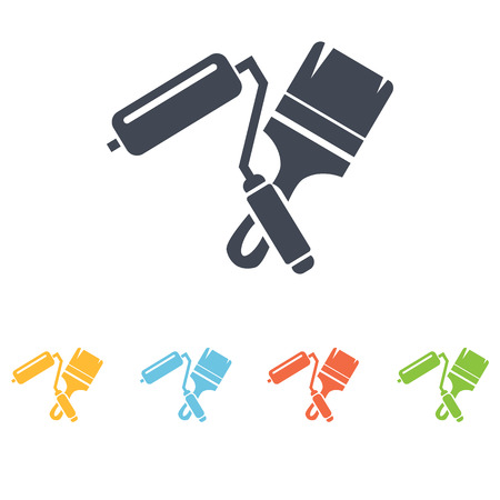 Roller and brush iconのイラスト素材