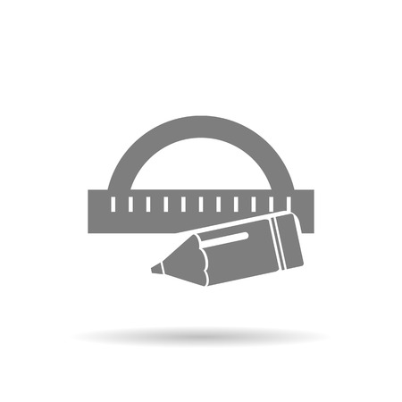 Pencil and ruler iconのイラスト素材