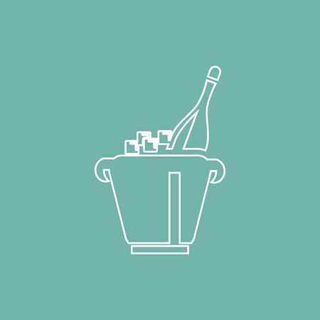 A bottle of champagne in bucket with ice iconのイラスト素材