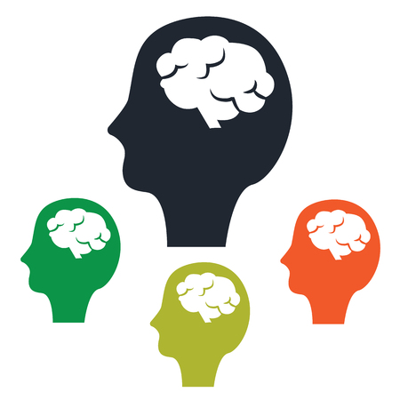 Human head with brain iconのイラスト素材