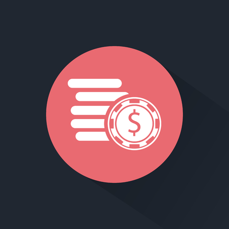 Pile of casino chips iconのイラスト素材