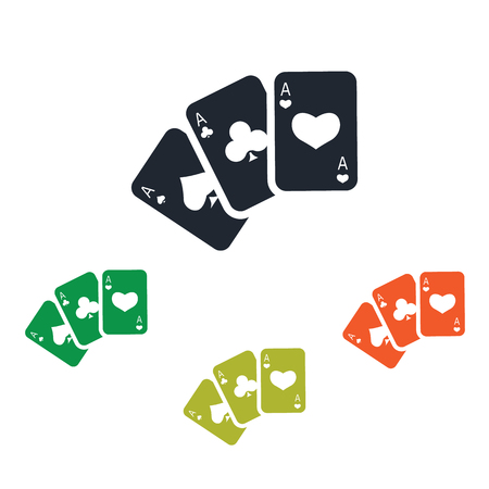 Three playing cards iconのイラスト素材
