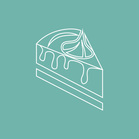 Slice of cake with cream iconのイラスト素材