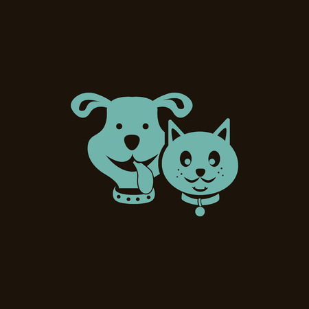 Cat and dog iconのイラスト素材
