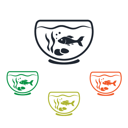 Fish in aquarium iconのイラスト素材