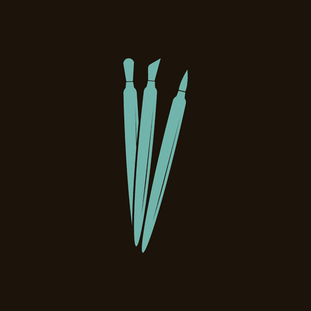 Set of cosmetic brushes iconのイラスト素材