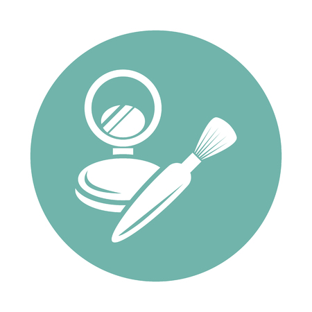 Women powder and brush iconのイラスト素材