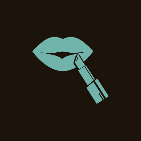 Women lips with lipstick iconのイラスト素材