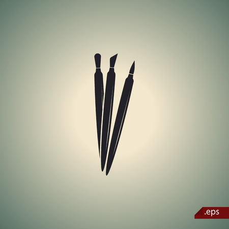 Set of cosmetic brushes iconのイラスト素材