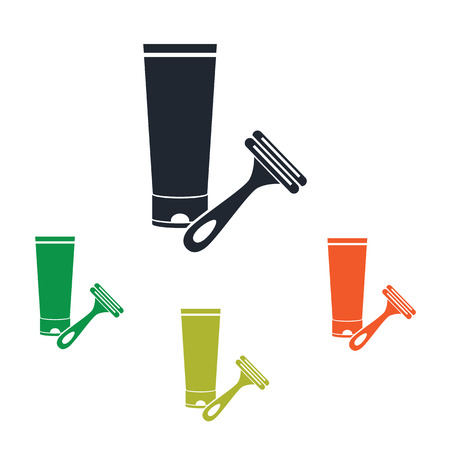 Shaving cream and razor iconのイラスト素材