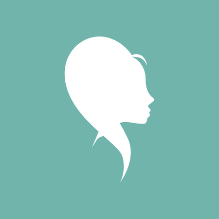 Girl styling hair iconのイラスト素材