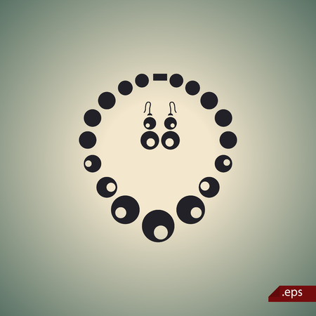 Necklace and earrings set iconのイラスト素材