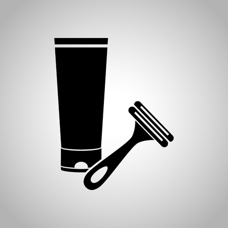 Shaving cream and razor iconのイラスト素材