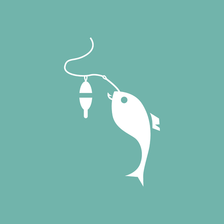 Fish on the hook iconのイラスト素材