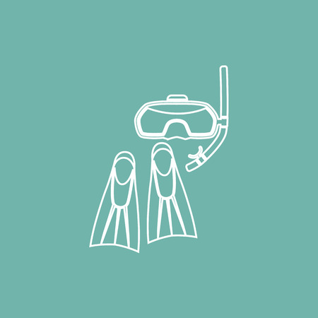 Diving flippers and mask iconのイラスト素材